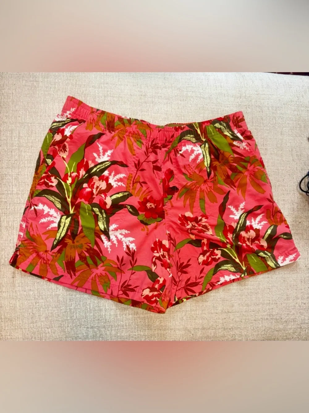 Columbia Floral Gym Swim Shorts Women’s Medium Pink Tropical Beachy Athleisure